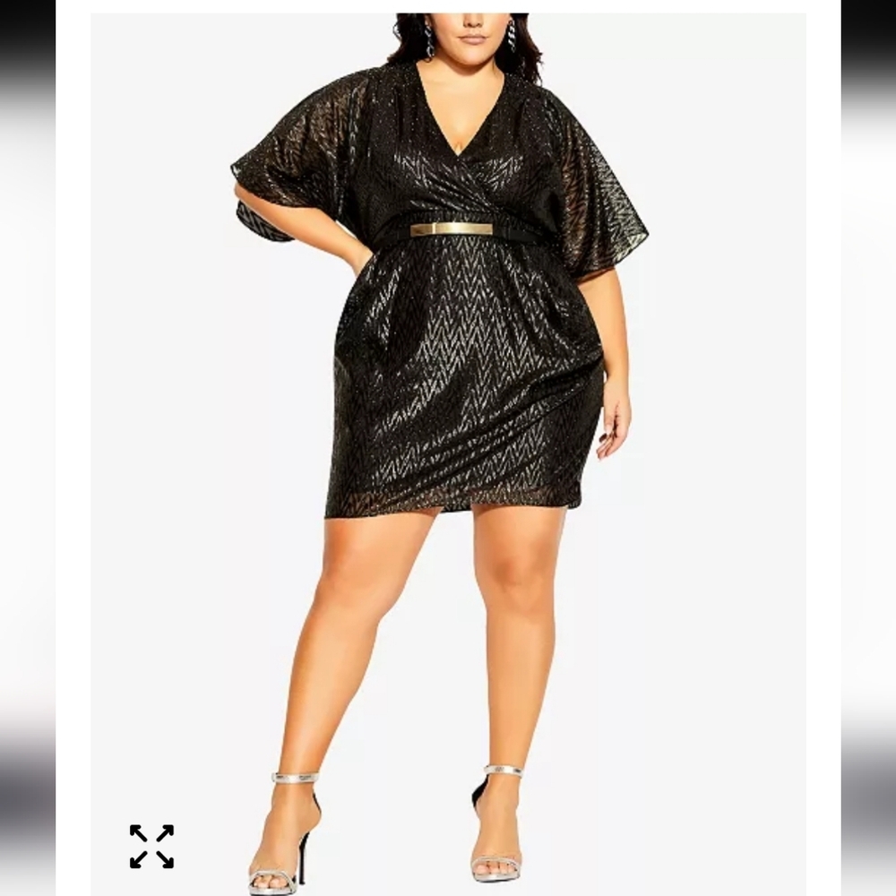 NWT City ChicV-neck Shimmer Dress